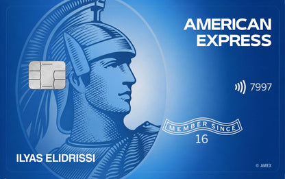 Carte AMEX BLUE avec 50 billets de 100 dollars