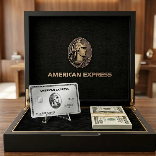 Carte AMEX Platinum avec 50 billets de 100 dollars